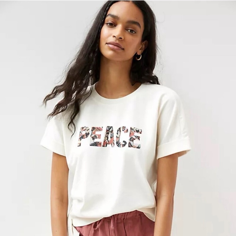 by Anthropologie Peace Cropped Top Blouse
